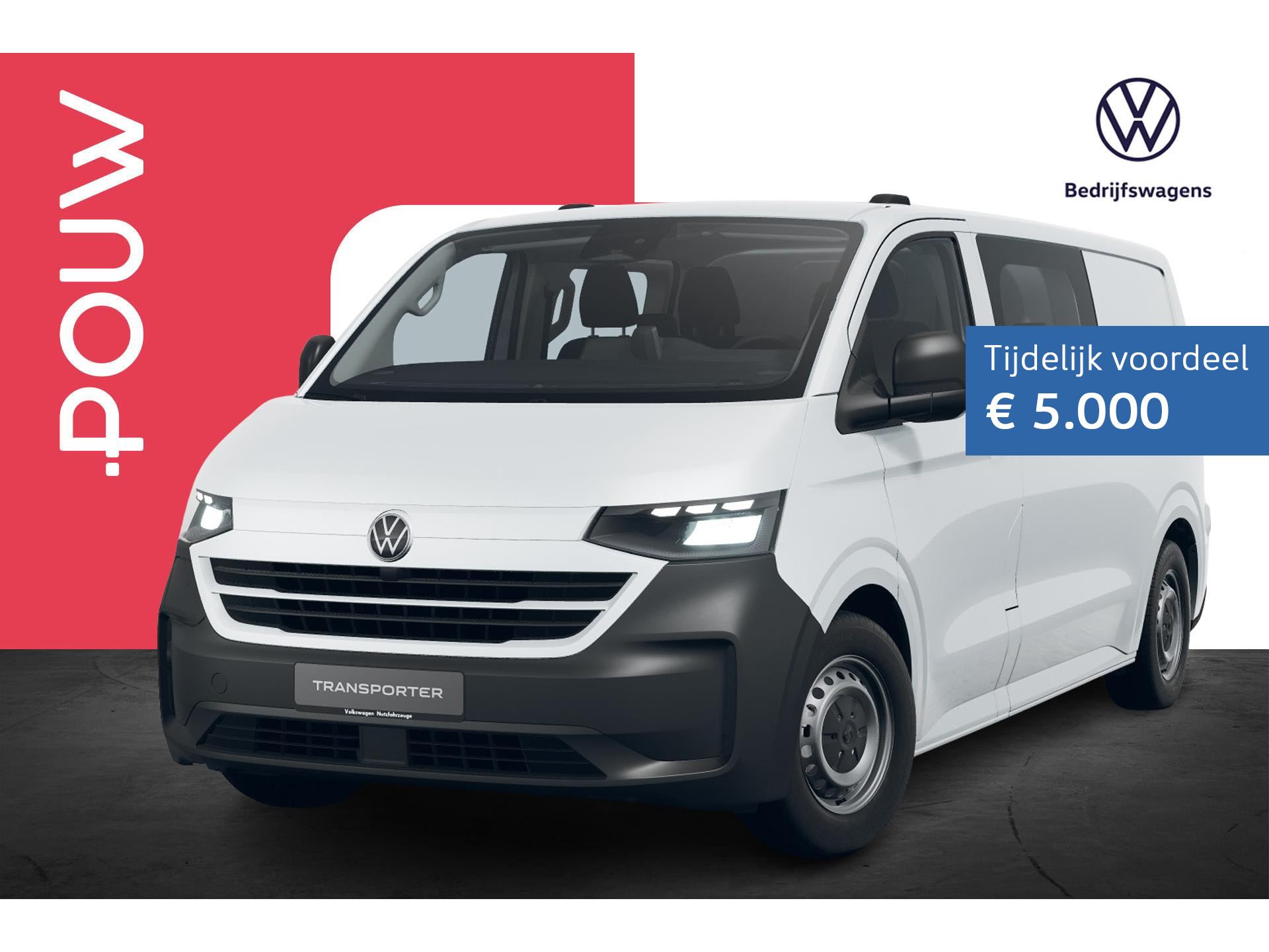 Volkswagen e-Transporter Dubbele Cabine L2H1 136pk 71 kWh accupakket