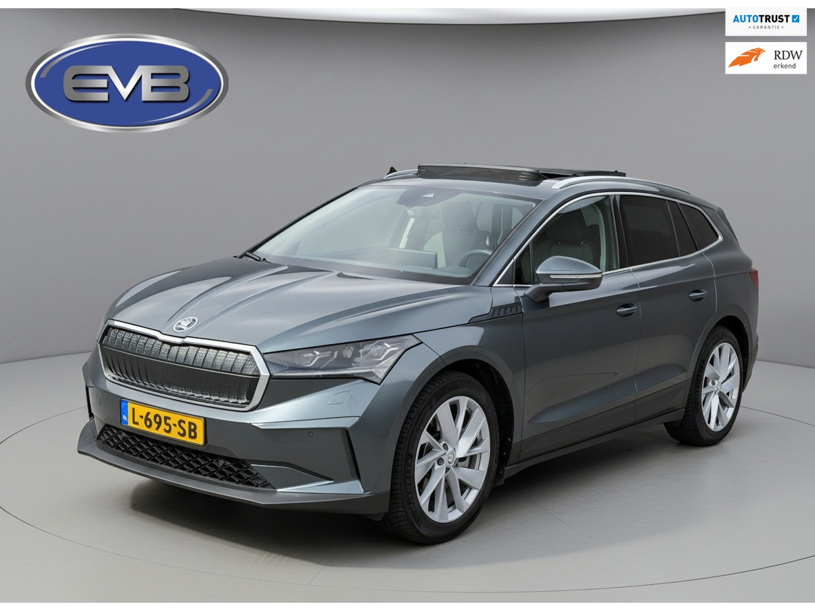 Škoda Enyaq iV 80, panoramadak, electr bedienbare trekhaak, 1/2 lederen sportinterieur, achteruitrijcamera,vele opties1 e eigenaar