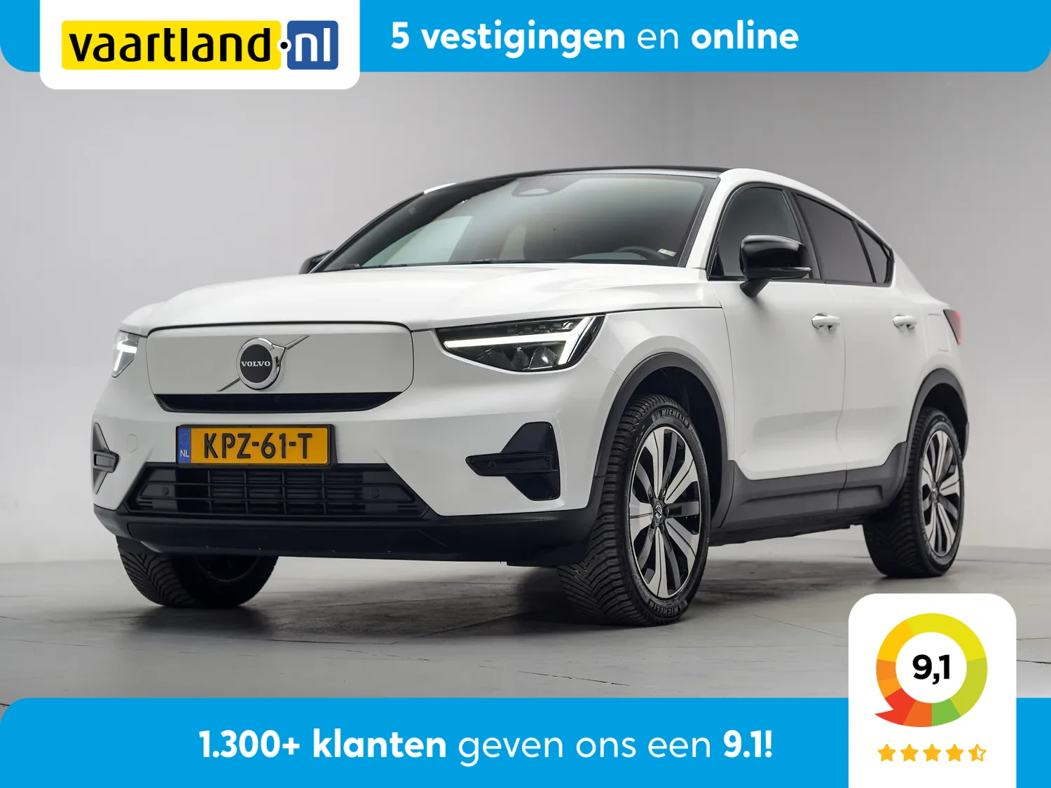 Volvo C40 Recharge Plus 69 kWh 3-fase [ Panorama LED Stoel-en stuurverwarming ]