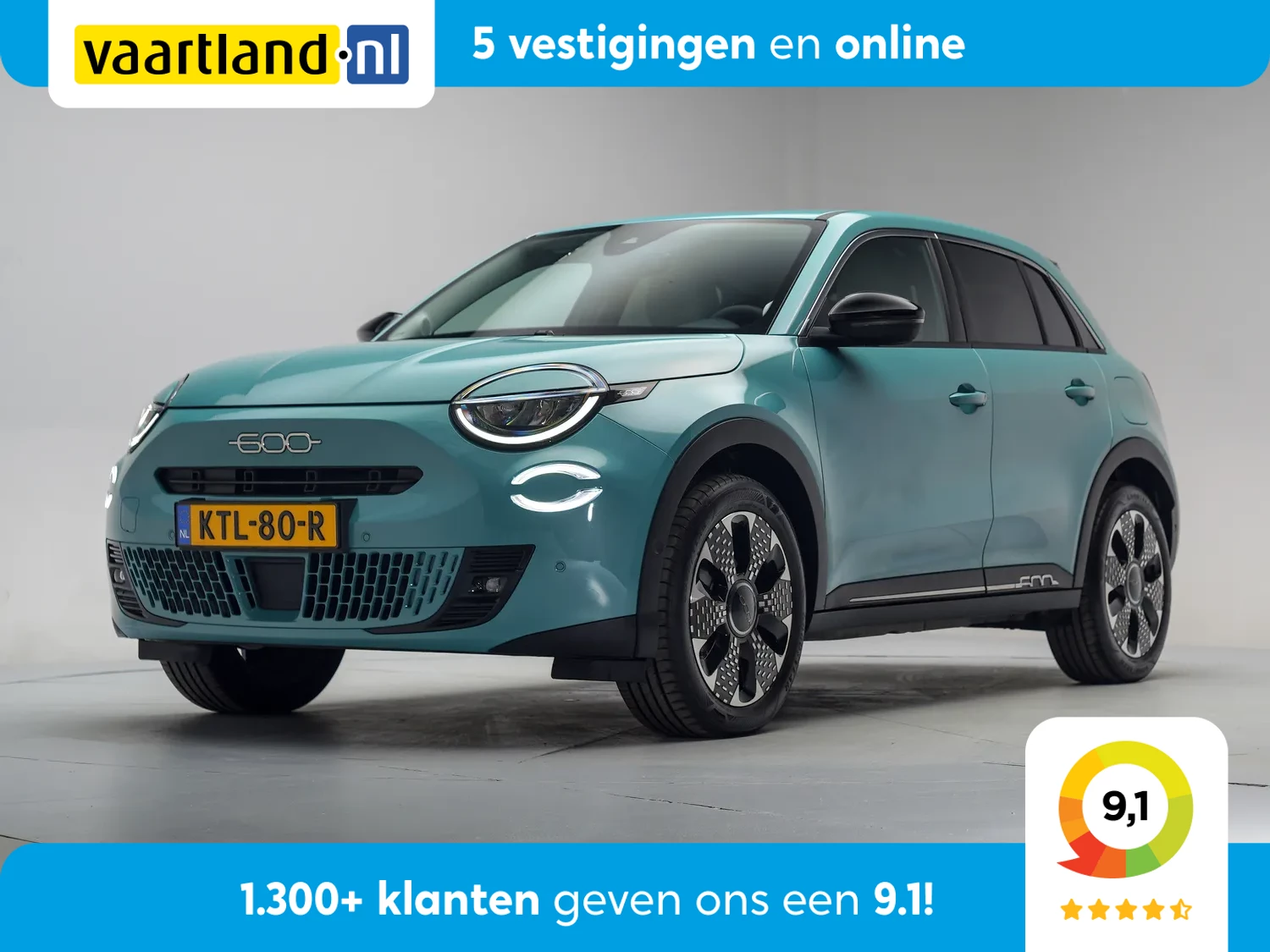 Fiat 600 600e La Prima 54 kWh [ Navi Camera Apple / Android Leder Stoelverwarming ]