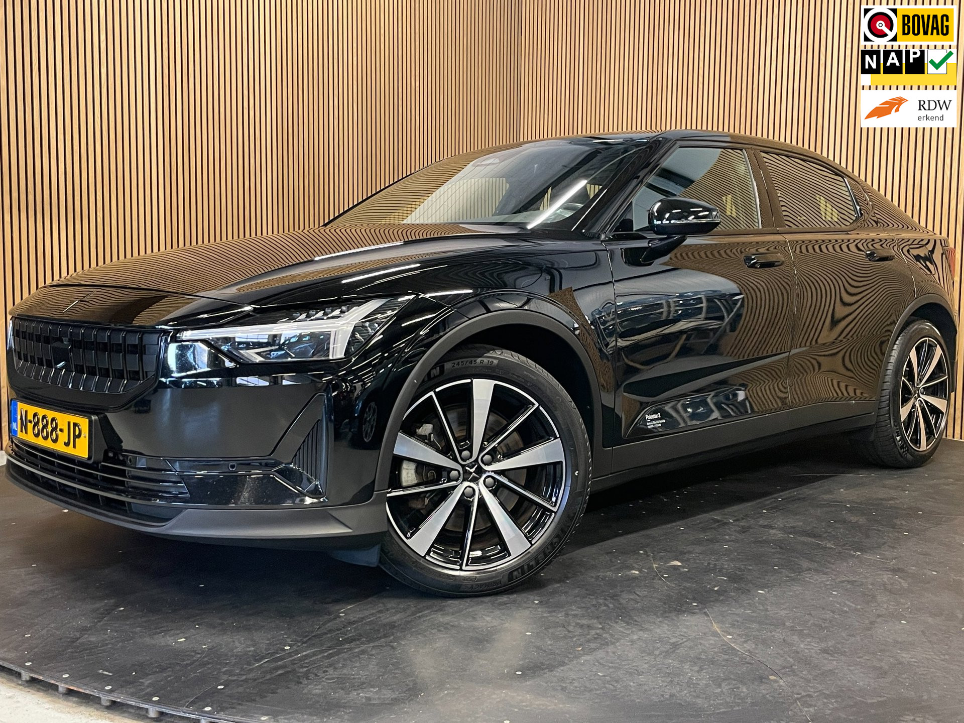 Polestar 2 Long Range Single Motor 78 kWh|88% SOH|BLACK ED.|TREKHAAK|MEMORY|CAMERA|STOEL+STUURVERW|ACC|INCL.BTW|1e EIG|NL-AUTO|NAP