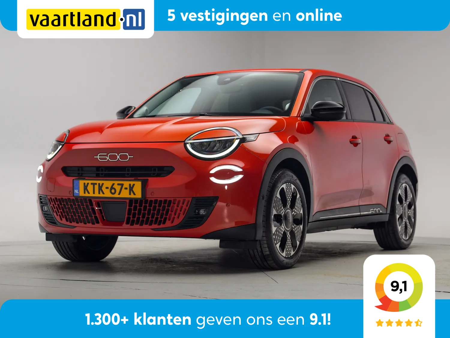 Fiat 600e La Prima 54 kWh [ Navi Camera Apple / Android Leder Stoelverwarming ]