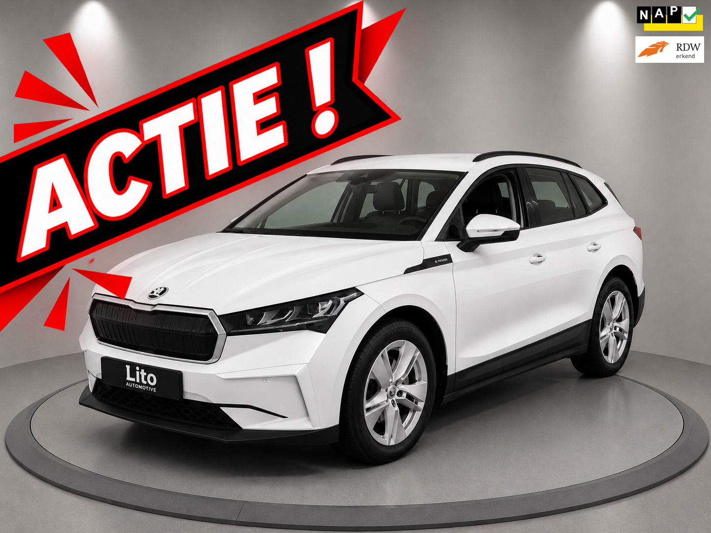 Škoda Enyaq iV 60|PANO|1/2 LEDER|AIRCO|NAVI|NL-AUTO|NAP|