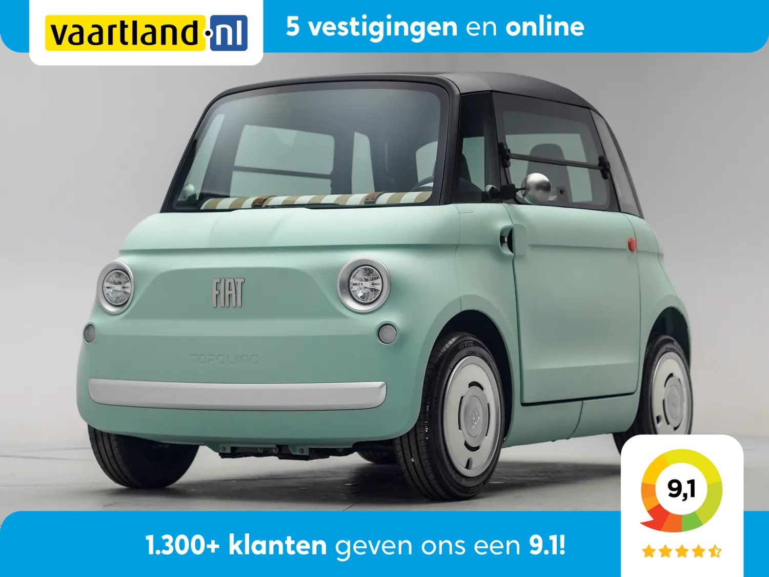 Fiat Topolino 75KM [ Panoramadak Direct leverbaar Inclusief 2 jaar garantie ]