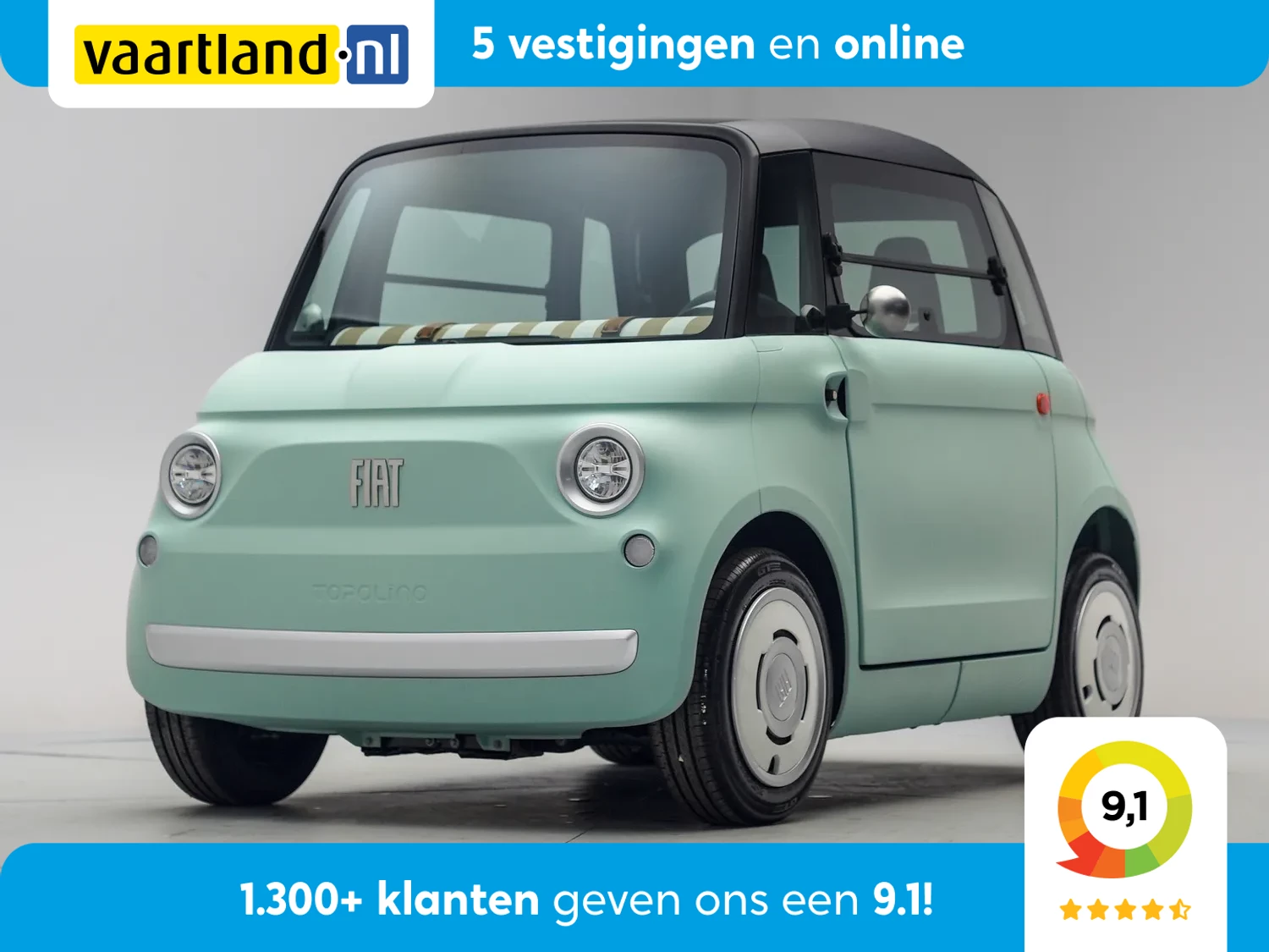 Fiat Topolino 75KM [ Panoramadak Direct leverbaar Inclusief 2 jaar garantie ]