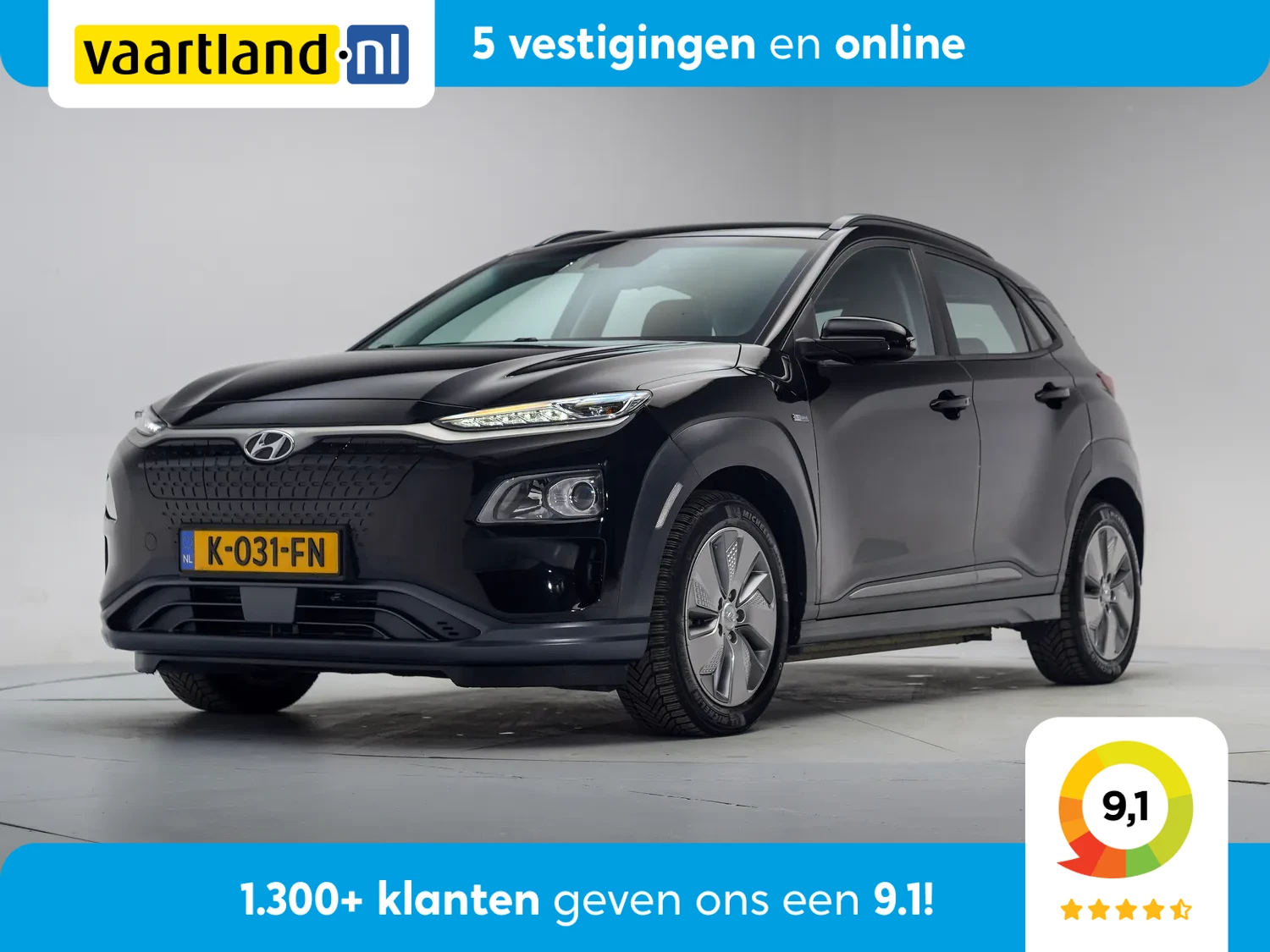 Hyundai Kona EV Comfort 64 kWh 3-fase [ Navi Adapt.cruise Camera Apple/Android ]