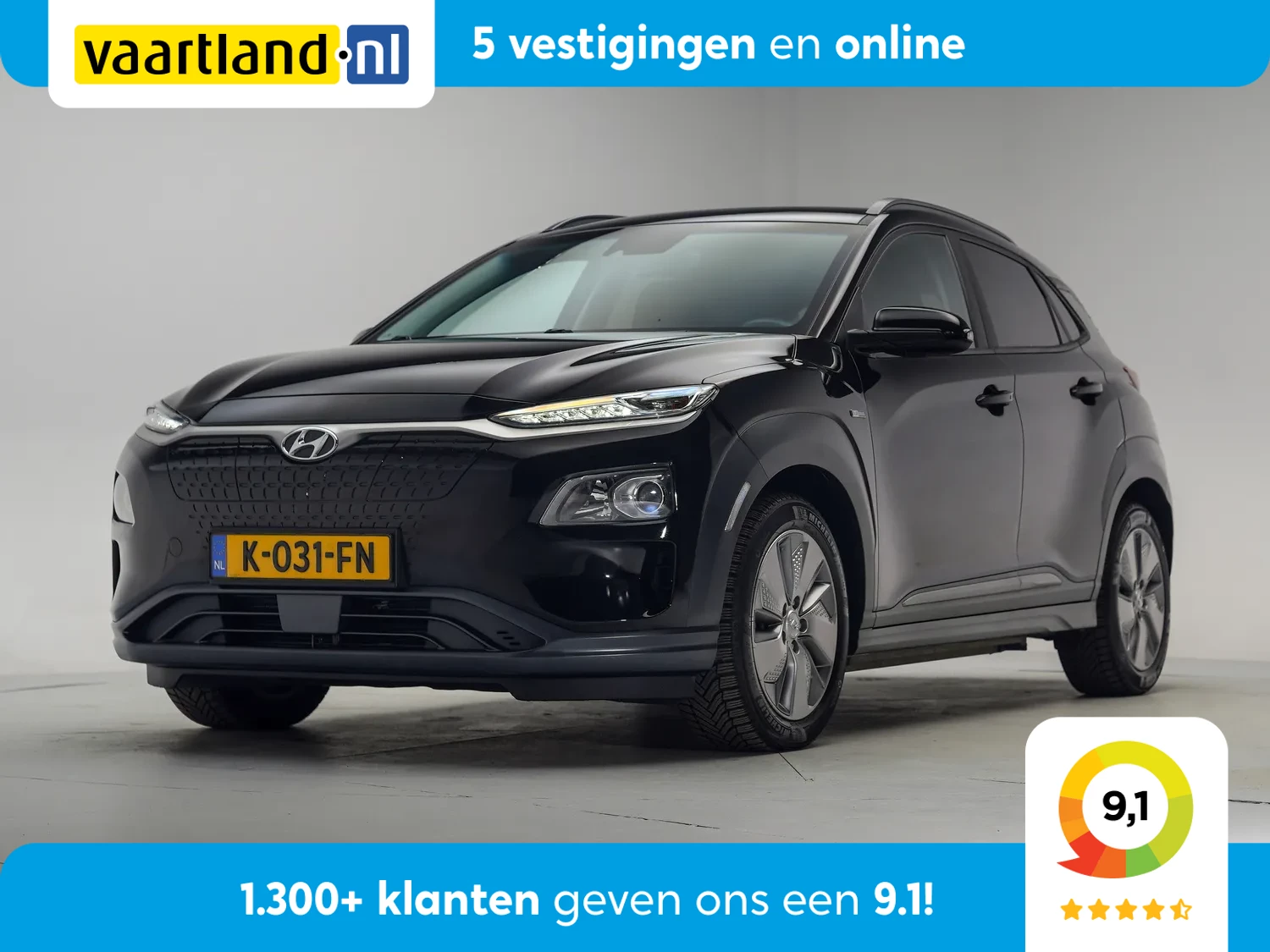 Hyundai Kona EV Comfort 64 kWh 3-fase [ Navi Adapt.cruise Camera Apple/Android ]