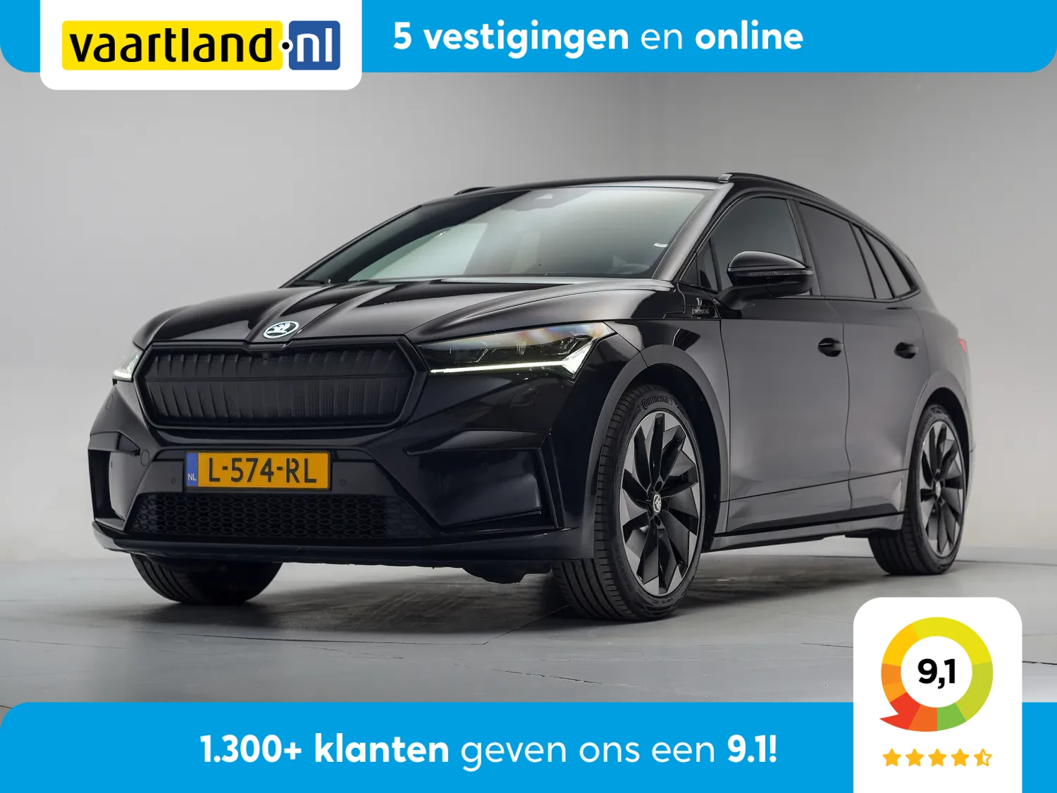 Škoda Enyaq iV 60 Sportline 3-Fase [ Trekhaak Navi Half-leder Apple / Android Camera ]