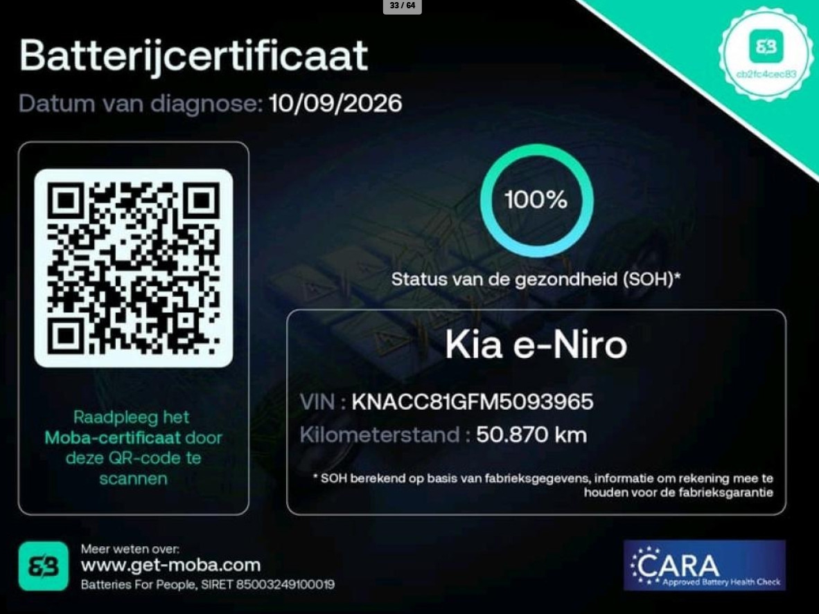 Kia e-Niro DynamicPlusLine 64 kWh 100% SOH WARMTEPOMP OPEN DAK