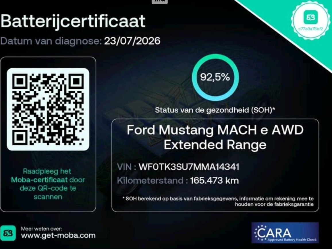 Ford Mustang Mach-E Extended First Edition AWD 98 kWh 93% SOH PANO