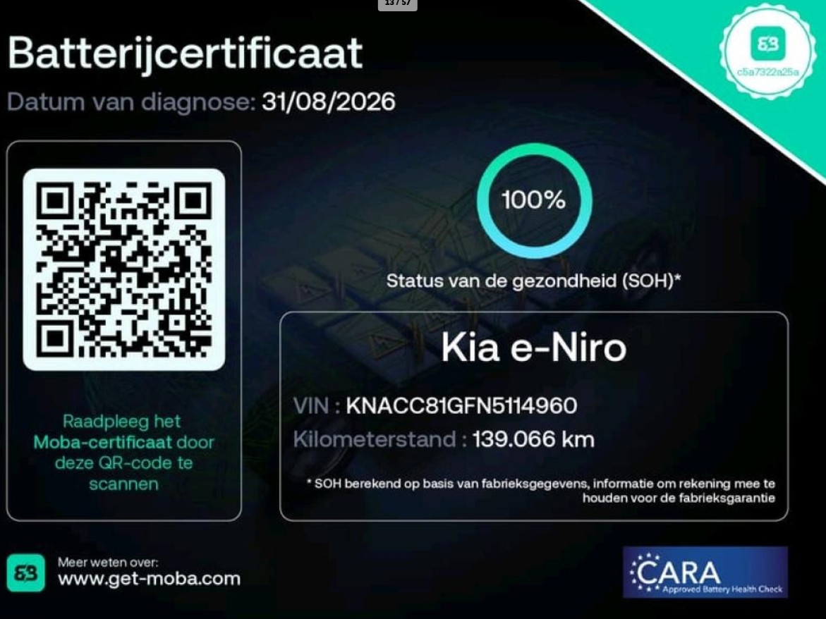 Kia e-Niro DynamicPlusLine 64 kWh 100% SOH OPEN DAK WARMTEPOMP