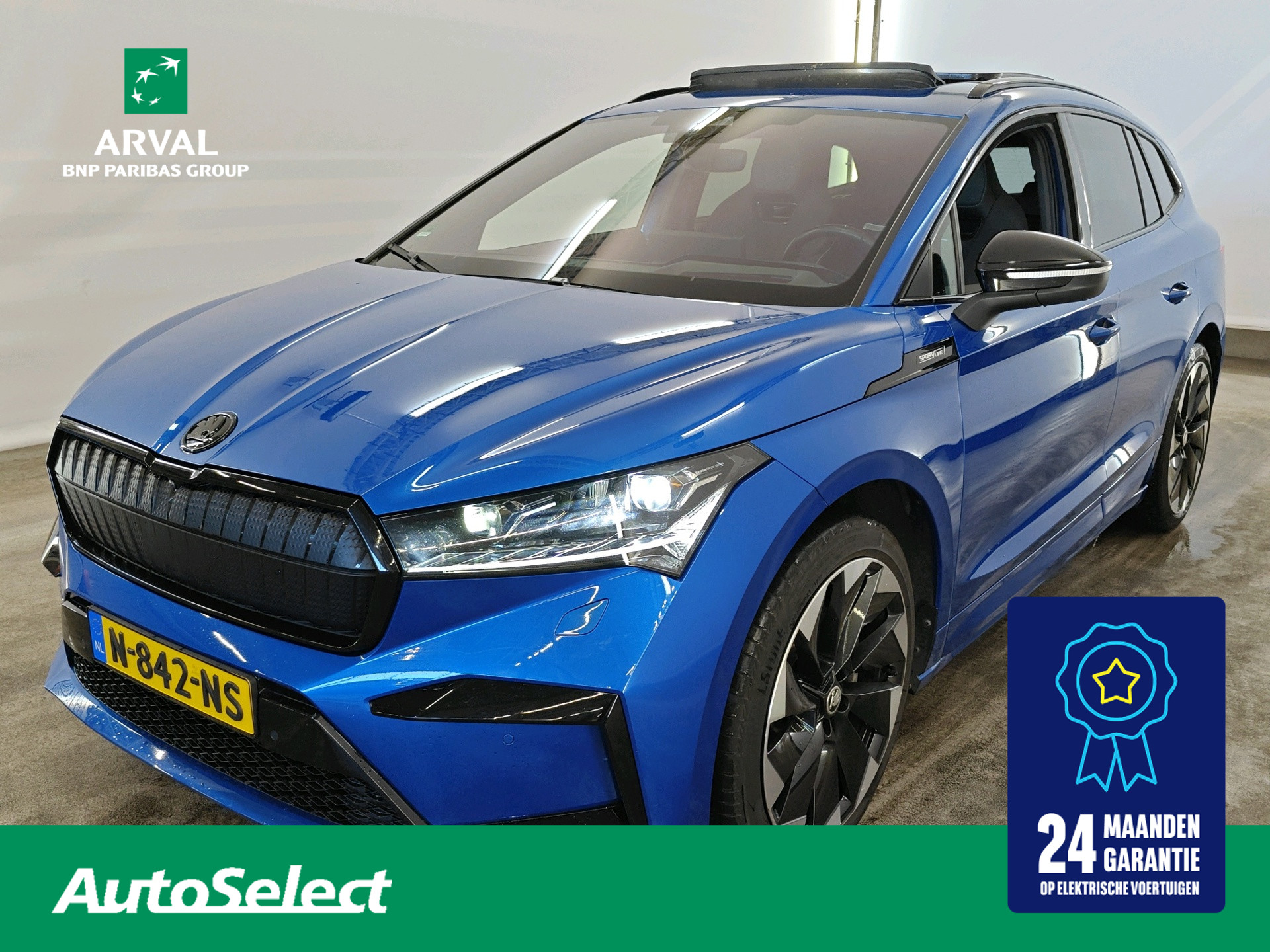 Škoda Enyaq iV 80 204pk Sportline |SOH 93% | Trekhaak|Panoramadak|Warmtepomp|Comfort Plus|Sport Plus|Klimaat Plus|Assistentie plus
