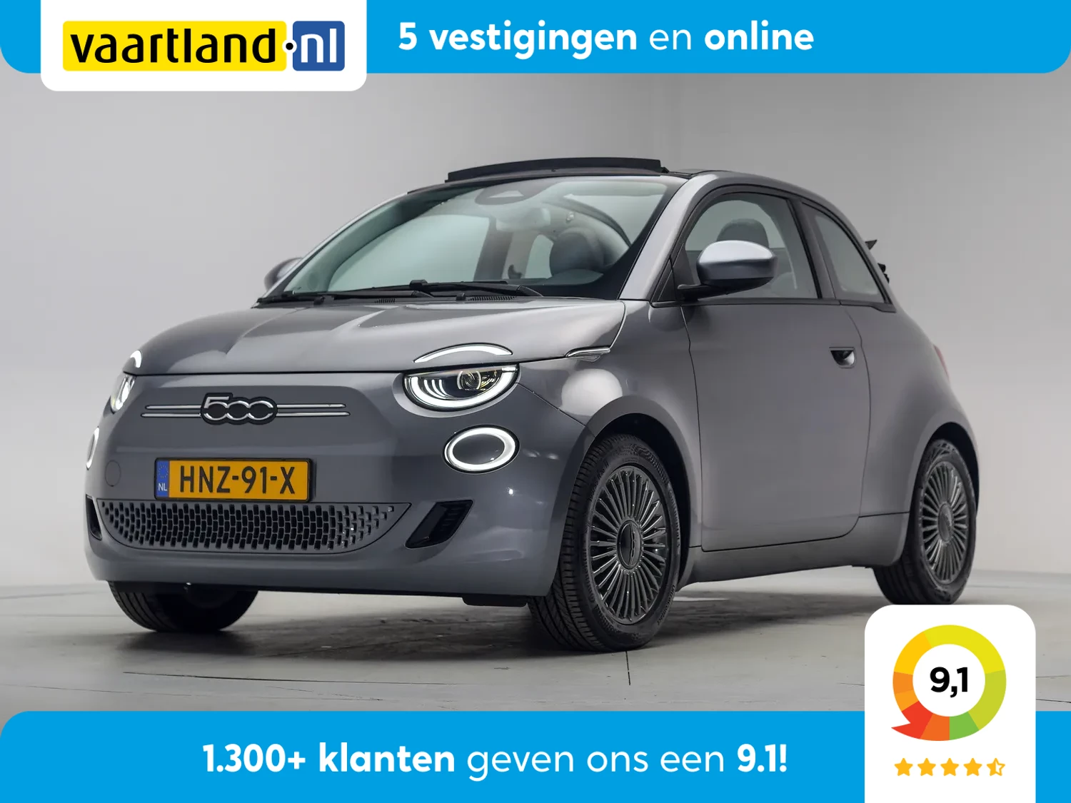 Fiat 500e Icon 42 kWh 3-Fase [ Navi LED Camera Adapt.cruise Stoelverwarming ]
